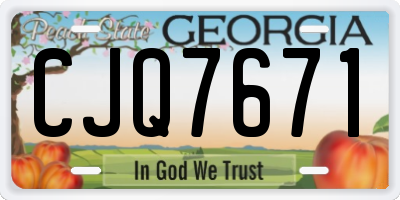 GA license plate CJQ7671