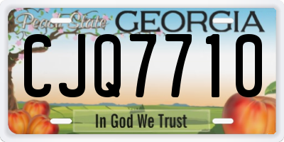GA license plate CJQ7710