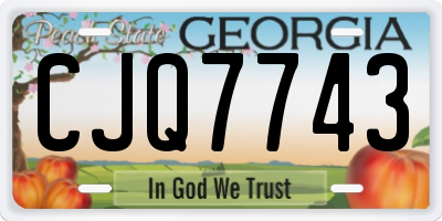 GA license plate CJQ7743
