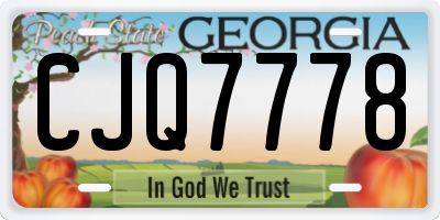 GA license plate CJQ7778