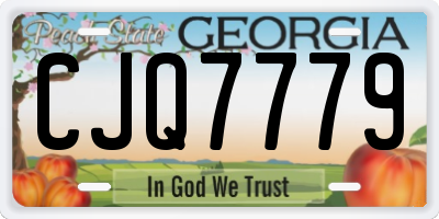 GA license plate CJQ7779