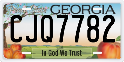 GA license plate CJQ7782
