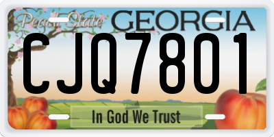 GA license plate CJQ7801