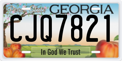GA license plate CJQ7821