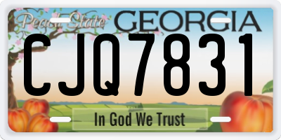 GA license plate CJQ7831