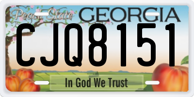 GA license plate CJQ8151