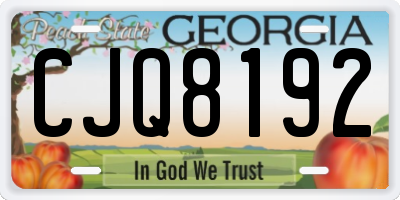 GA license plate CJQ8192