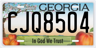 GA license plate CJQ8504