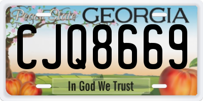 GA license plate CJQ8669