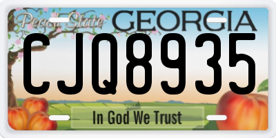 GA license plate CJQ8935