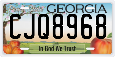GA license plate CJQ8968