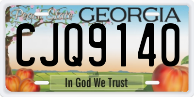 GA license plate CJQ9140