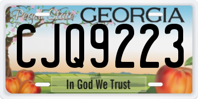 GA license plate CJQ9223