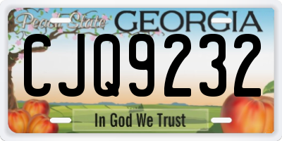 GA license plate CJQ9232