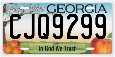 GA license plate CJQ9299