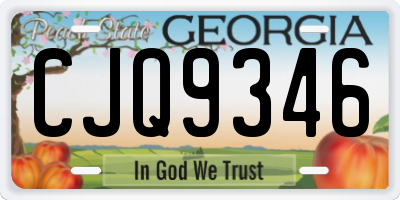GA license plate CJQ9346