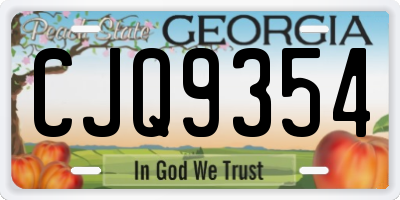 GA license plate CJQ9354