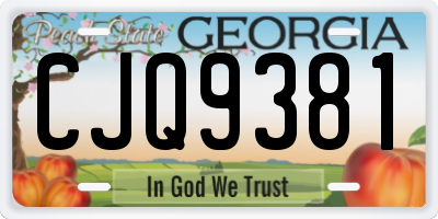 GA license plate CJQ9381