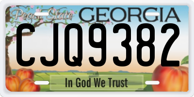 GA license plate CJQ9382