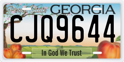 GA license plate CJQ9644