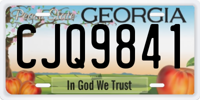 GA license plate CJQ9841