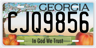 GA license plate CJQ9856