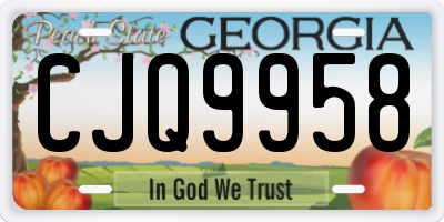 GA license plate CJQ9958