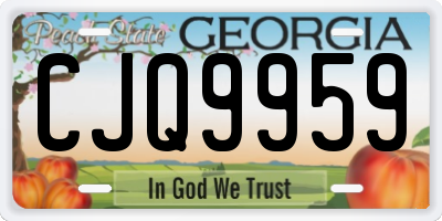 GA license plate CJQ9959