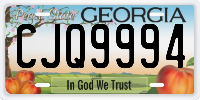 GA license plate CJQ9994