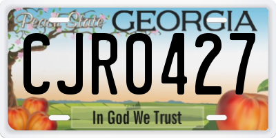 GA license plate CJR0427