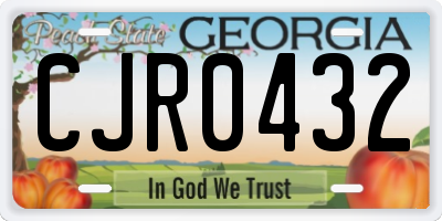 GA license plate CJR0432
