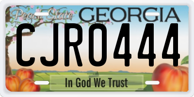 GA license plate CJR0444