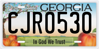GA license plate CJR0530