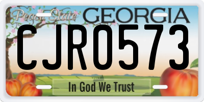 GA license plate CJR0573