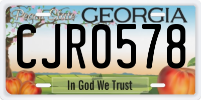 GA license plate CJR0578