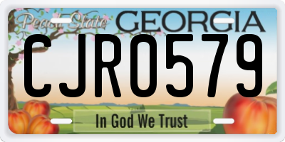 GA license plate CJR0579