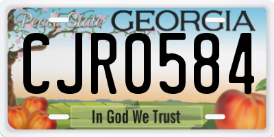GA license plate CJR0584