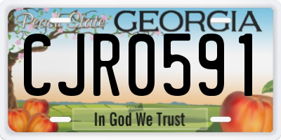 GA license plate CJR0591