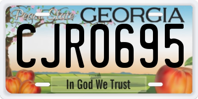 GA license plate CJR0695