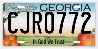 GA license plate CJR0772