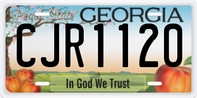 GA license plate CJR1120