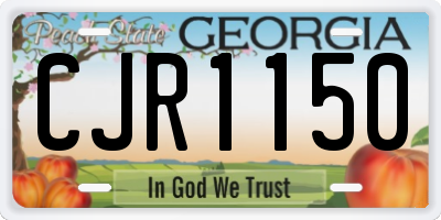 GA license plate CJR1150