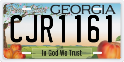 GA license plate CJR1161