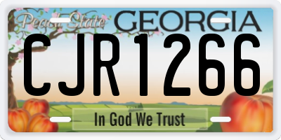 GA license plate CJR1266
