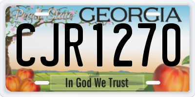 GA license plate CJR1270