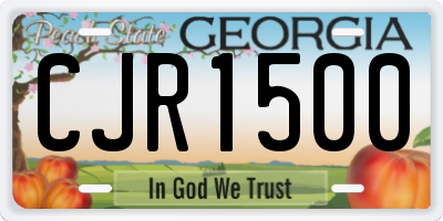 GA license plate CJR1500