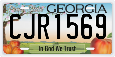 GA license plate CJR1569