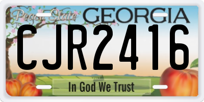GA license plate CJR2416