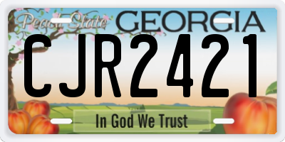 GA license plate CJR2421