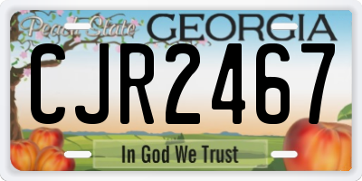 GA license plate CJR2467